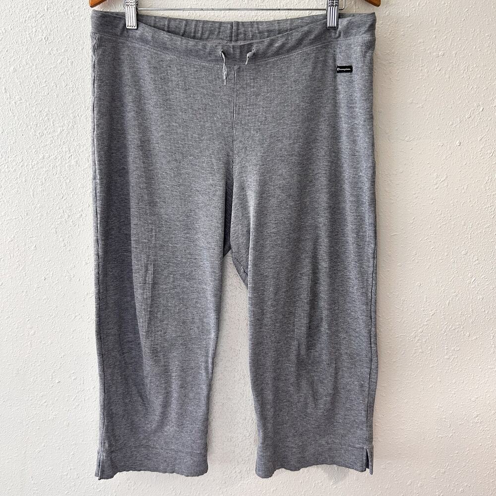 Vintage 90s Champion Made in USA Cropped Gray Capri Sweatpants Womens XL